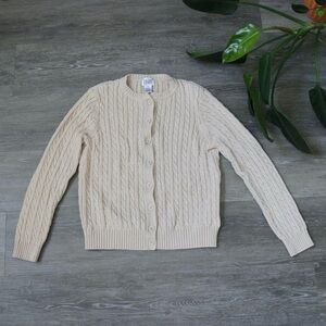 Leon Levin cream cable knit cardigan